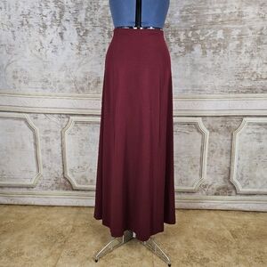 Vintage 1970s Burgundy Maxi Skirt M Long Flowy Whimsigoth Medium Maroon Red VTG
